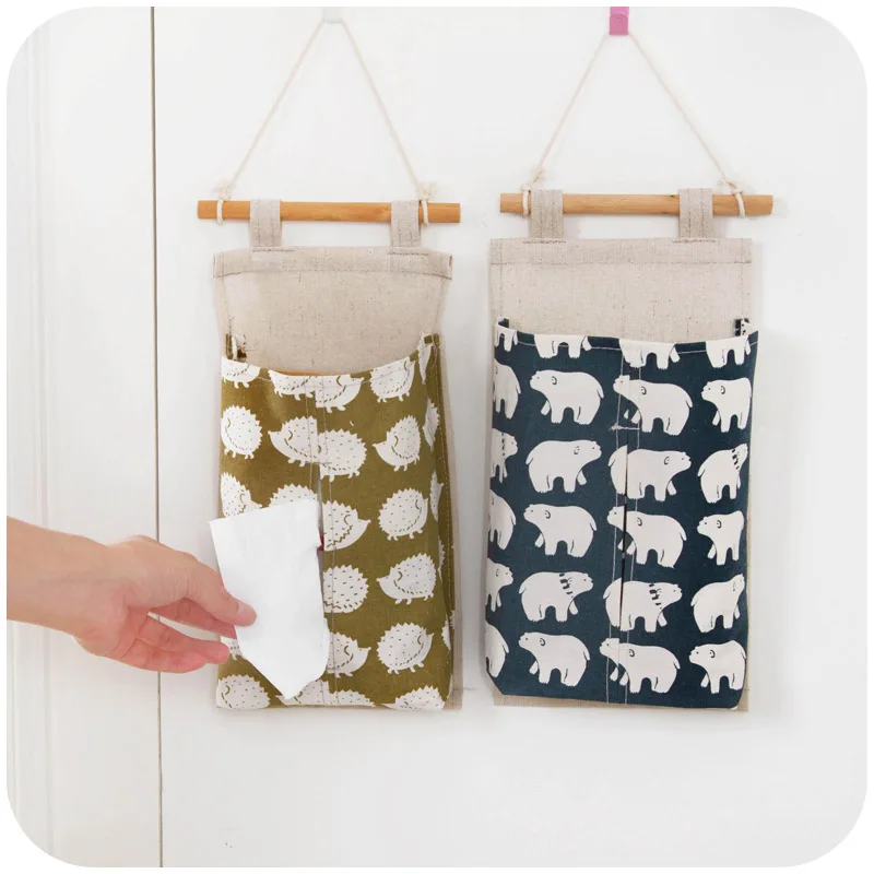 Fashional household cloth hanging bag wall paper towel bag door