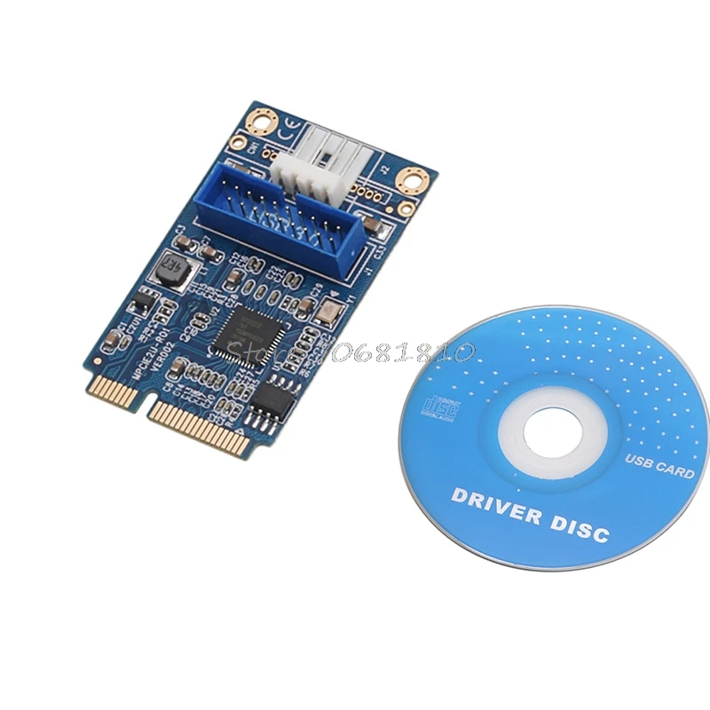 

For mPCIe to 19pin Header USB3.0 Card Mini PCIe to Dual USB3.0 Expansion Card -R179 Drop Shipping