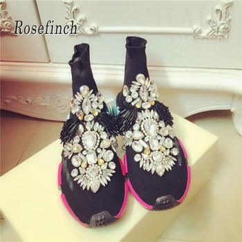 Rhinestone Women Sneakers Crystal Socks Sneakers Handmade Women Socks Sneaker Boots with Crystals Women Short Boots Shoes crystal sneakers women sneakers with crystals women sock sneakers fashion sneakers women boots sneakers women wk85