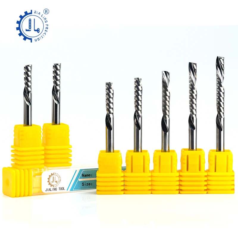 

Single Flute left Spiral Cutter router bit CNC end mill down cut For MDF cord wood pvc End Mill Carbide Milling cutter cnc tool