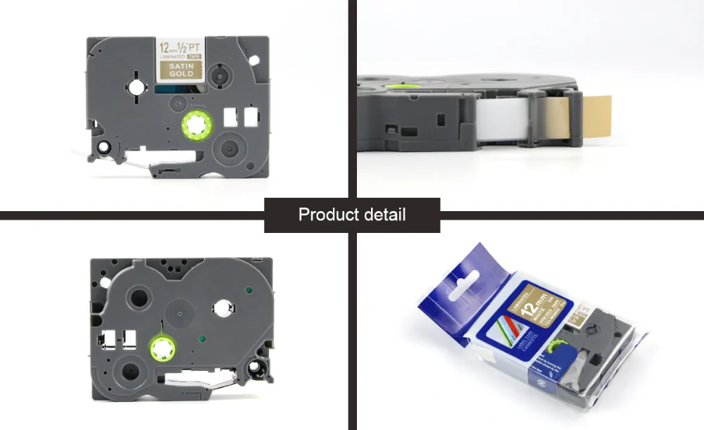 1 шт. 12 мм кассеты для этикеток TZ MQ835 TZe MQ835 ламинированные ленты Compatble для Brother P-Touch белый на атласном золотом brother labeler