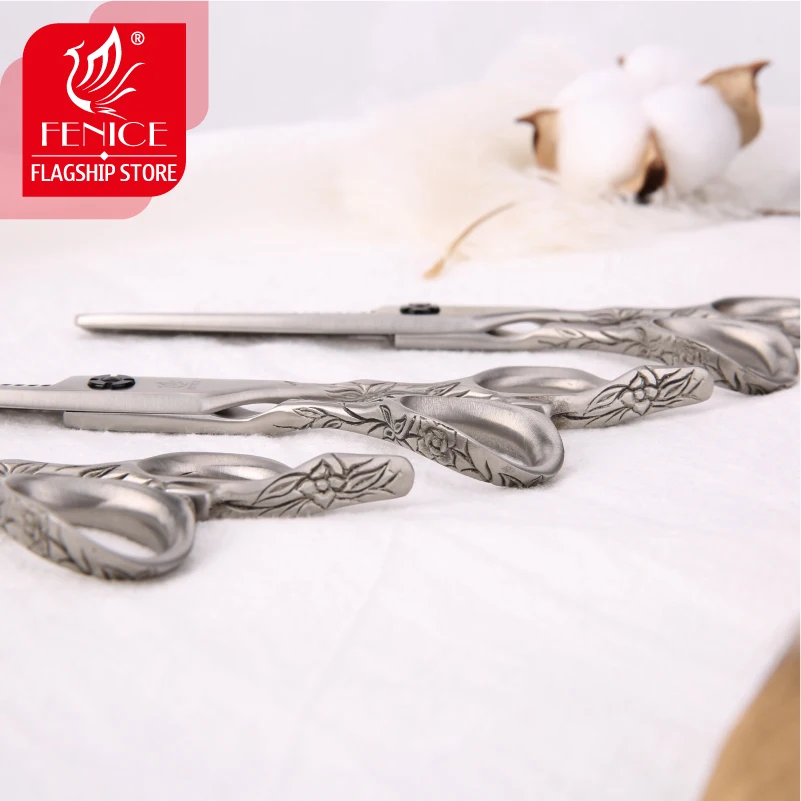 Fenice Professional JP440c 6 дюймовые ножницы для стрижки филировки рога безследные зубов с