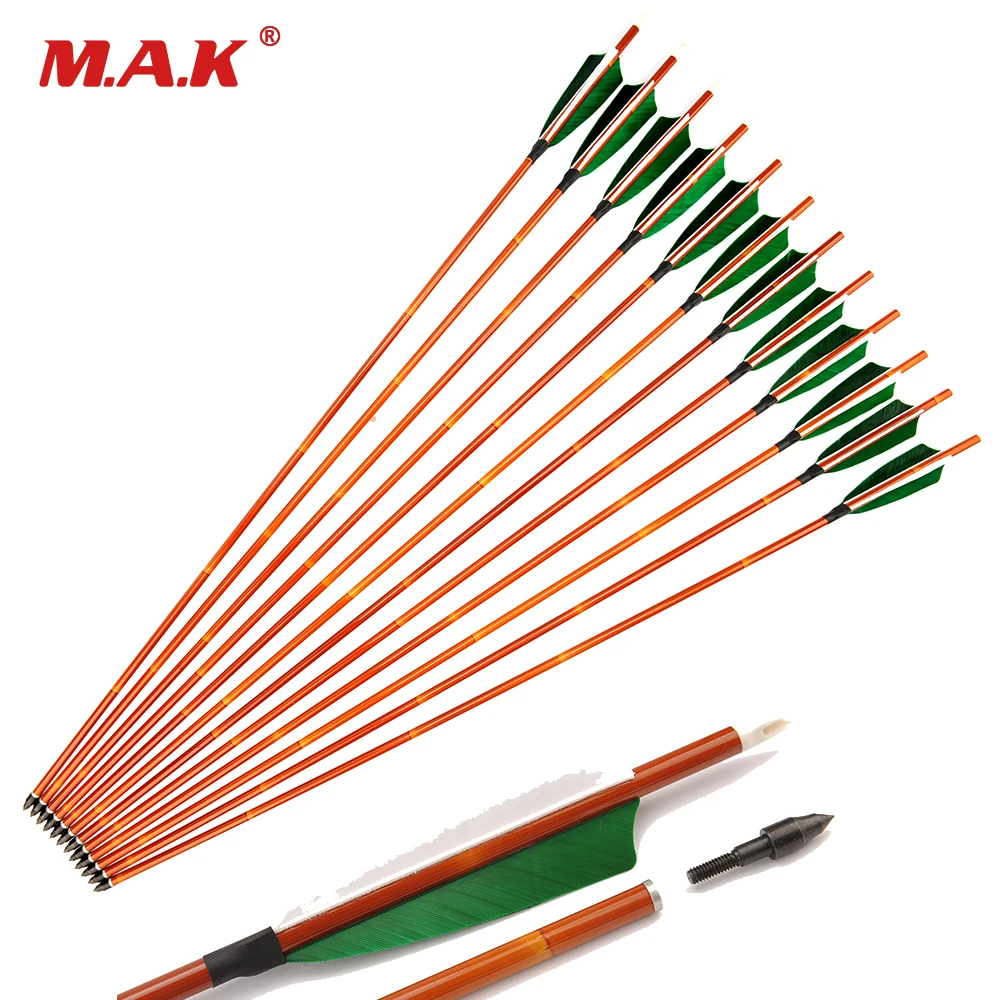 30 Inches Pure Carbon Arrow Spine 500 Imitation Bamboo Real Turkey for