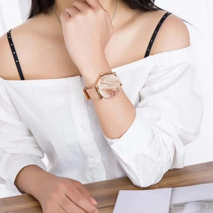 Women Watch Ladies Dress Fashion Quartz Watches Rose Gold Stainless Steel Band Wristwatch Relogio Feminino 18MAY14