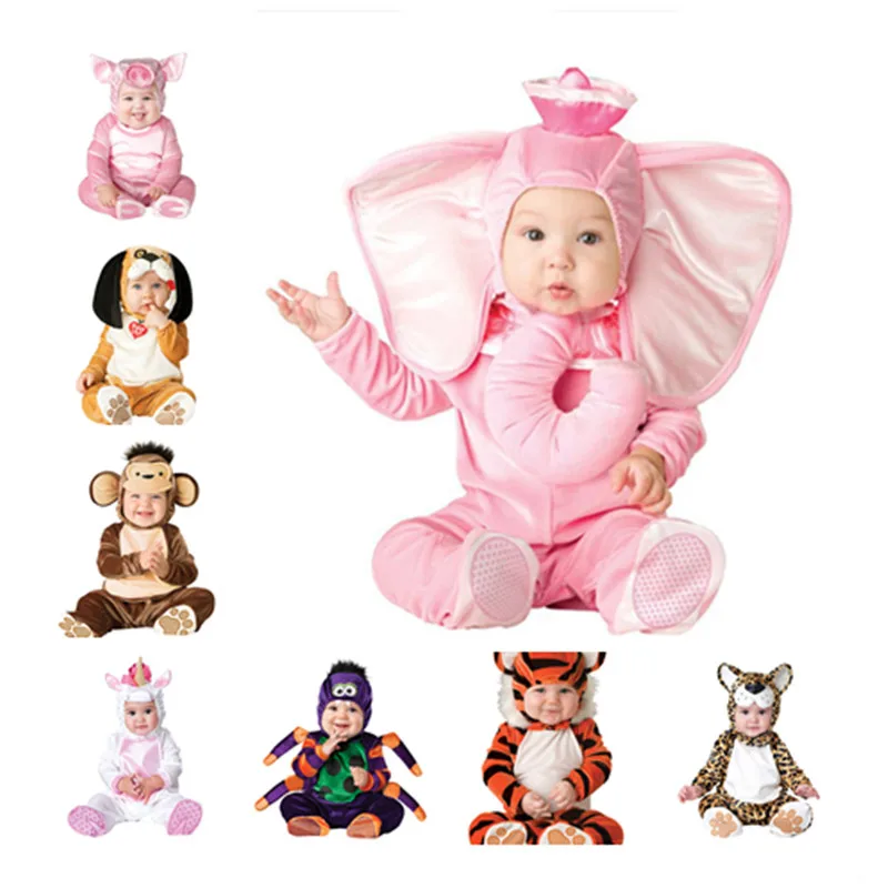 

Cartoon Baby Infant Elephant Lobster Romper Kids Onesie Suit Animal Cosplay Shapes Costume Child autumn winter Clothing