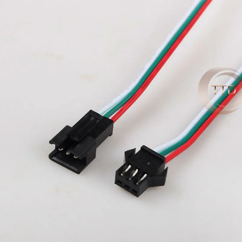 

Free Shipping 5 Pairs 3 pin jst connector Male & Female plug and socket connecting Cable Wire for WS2811 WS2812B RGB LED Strip