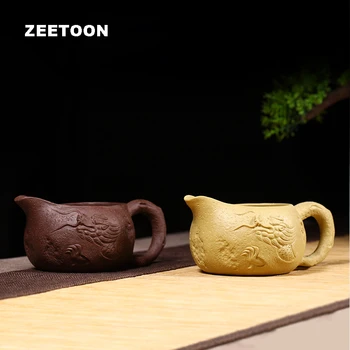 

250ml Authentic Yixing Fair Cup Purple Clay Chinese Ceremony Dragon Kung Fu Tea Set Coffee Milk Mug Cha Hai Tea Sea Zisha Teacup