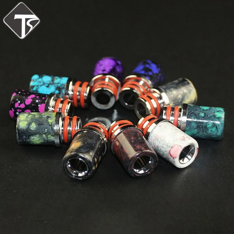 

Color E-cigarette 510 Epoxy Resin Long Drip Tip For 510 Atomizer Elektronik Sigara RDA RTA 10 Colors 2.1*1.1cm