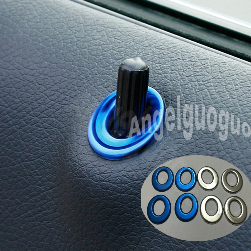 

Angelguoguo 4 pcs Door Lock Ring Trim For Mercedes Benz CLA/ GLA / A / B /2015-2018 C class/2016-2018 E class/GLC class