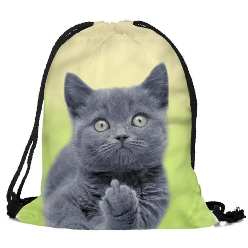 Модный рюкзак унисекс на шнурке с принтом для ежедневного использования в