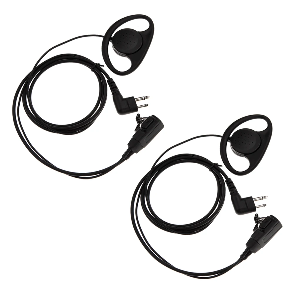 

2Pcs 2 Pin D Shape Earpiece Headset Walkie Talkie Interphone Ear Hook Earphone PTT Mic Microphone for Motorola GP88 CT150 Radio
