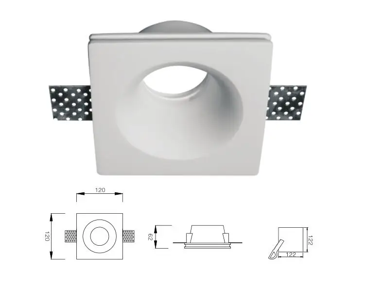 

Special cool Recessed gesso spot light with 5W LED bulb, pure white Gypsum down light , Plaster Trimless down light, LED light