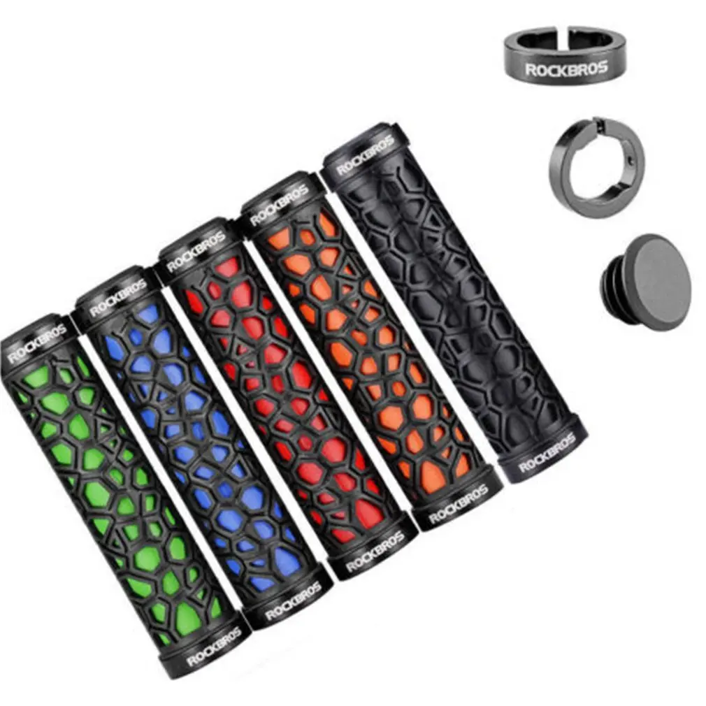 

Rock Brothers Bicycle Handlebar Set Rubber Handle Mountain Bike Handle Aluminum Alloy Double Lock Rubber Handle