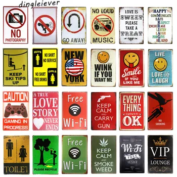 

DL- Free wifo Metal Tin Sign Bar Pub Wall Decor Poster Cafe modern wall art