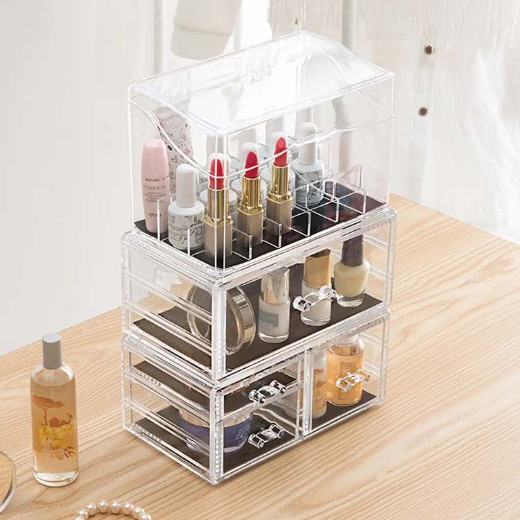 Makeup Organizer Storage Box Acrylic Make Up Organizer Cosmetic Organizer Makeup Storage Drawers Organizer Organiser (13)