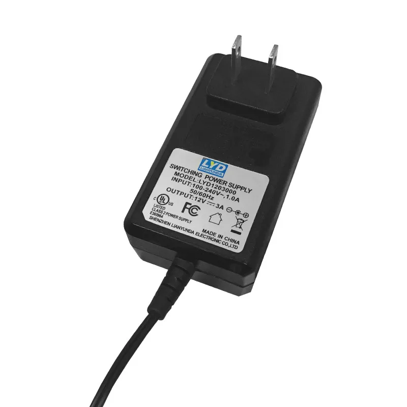 12VDC 3000mA 36 W стен штепсельной вилки AC/DC Мощность адаптер с 5 5x2 1 мм DC Штепсель для