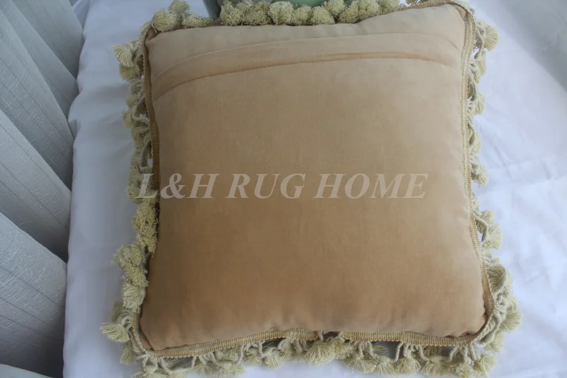 Бесплатная доставка 15 К 16 "x 16" Кружево Подушка, handknotted подушки с цветочным орнаментом без вставки