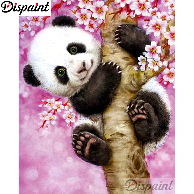 

Dispaint Full Square/Round Drill 5D DIY Diamond Painting "Panda flower" Embroidery Cross Stitch 3D Home Decor A10609