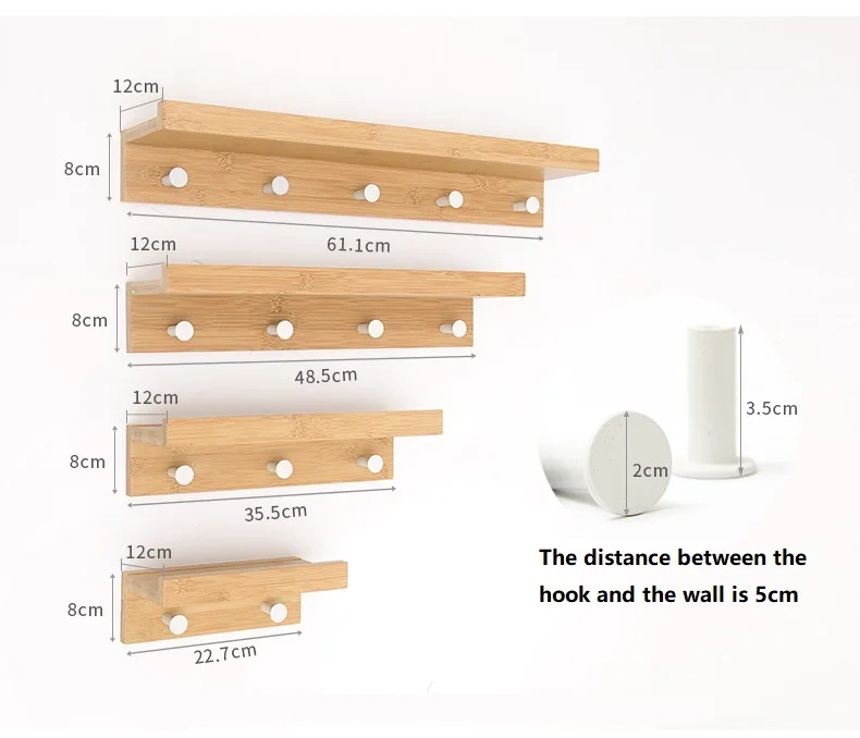Креативная разделительная полка в скандинавском стиле, настенный крючок из цельного дерева, Комплект полок, настенные полки, крючки для одежды, домашний декор