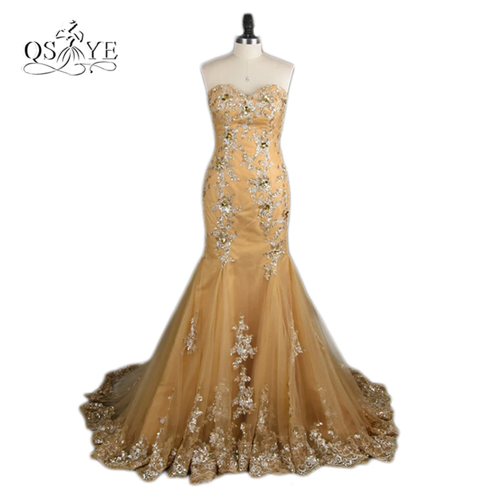 

New Fashion 2017 Sparkly Sequins Lace Mermaid Prom Dresses Real Photo Sweetheart Sweep Train Tulle Formal Evening Party Gowns