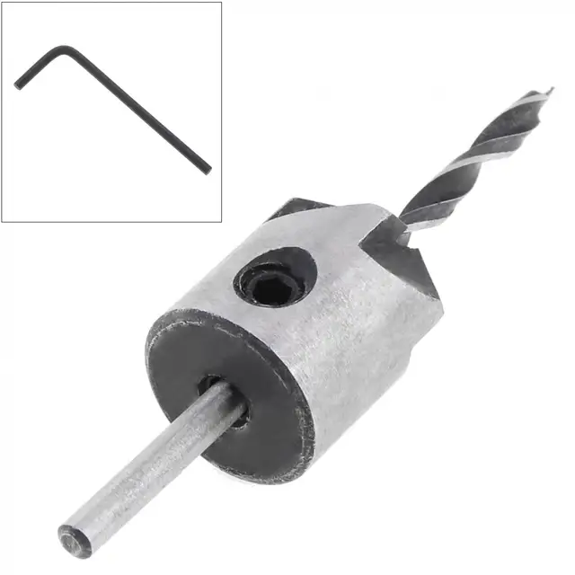 Cheap 3mm Three Sharp HSS High Carbon Steel Carpentry Countersink Drill High Speed Steel Drill Bit + Wrench Cheap 3mm Three Sharp HSS High Carbon Steel Carpentry Countersink Drill High Speed Steel Drill Bit + Wrench