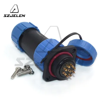 

SP21 series Waterproof 9 pins High voltage connector IP67 Aviation Plug Socket cable Waterproof Panel Mount Connector 5A