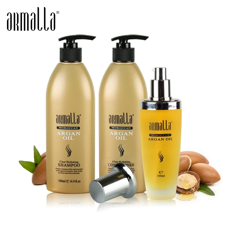 Shampoo plus Condicionador Tratamento de Cabelo ml de Óleo de Argan ml plus 100 Armalla Marroquino 500 ml Claro Hidratante 500 Conjunto Profissional Frete Grátis