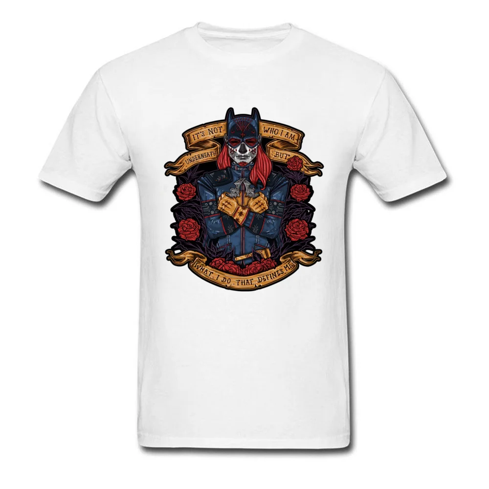 Gift T Shirt Design Short Sleeve Hot Sale O-Neck 100% Cotton Tops Tees Slim Fit Tee-Shirts for Men Summer Wholesale day of the dead heroine 8951 white