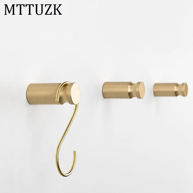 MTTUZK цельнометаллическая латунь матовая Золотая крючки для халатов крючок для ключей пальто в европейском стиле крючок для полотенец
