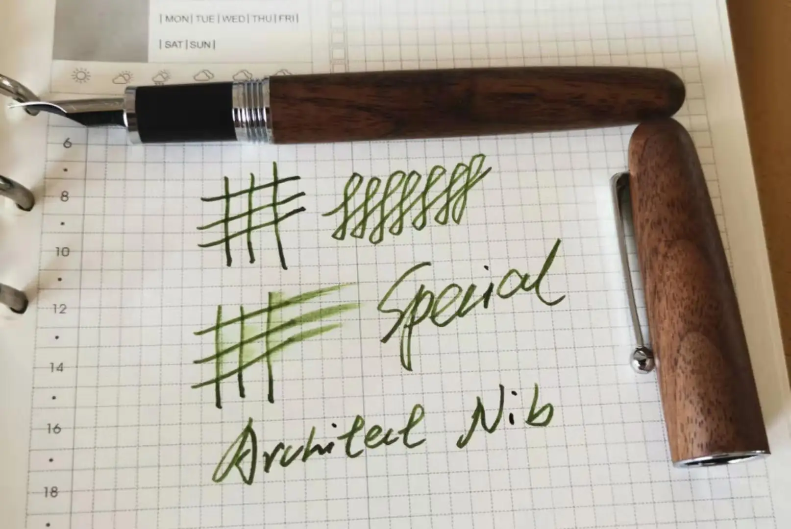 Jinhao Wooden Fountain Pen Ink Pen#6 Size F/M Wet/Architect/Fude Nib Optional Stationery Office school supplies - Цвет: Tao Wood Architect