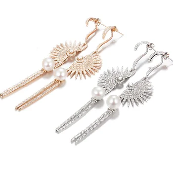 

MeiBaPJ Luxurious Real 925 Silver Drop Earrings Natural Freshwater Pearl Phoenix Earrings Charm Fine Jewelry For Women