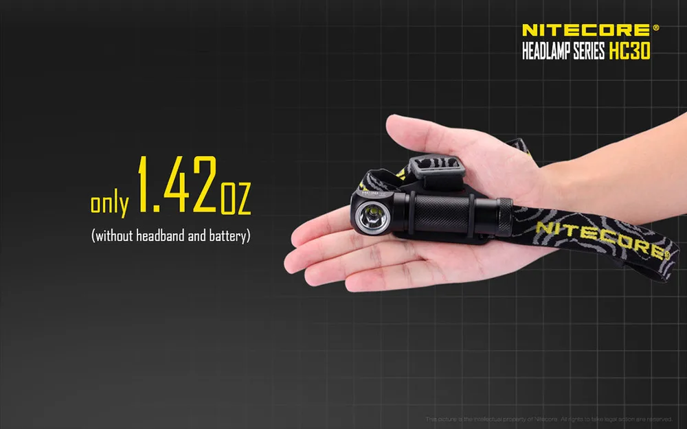 Nitecore HC30 светодиодные фары с nitecore NL188 18650 3200 аккумулятор XM-L2 U2 1000 люмен металлический uniboy широкий луч налобный фонарь