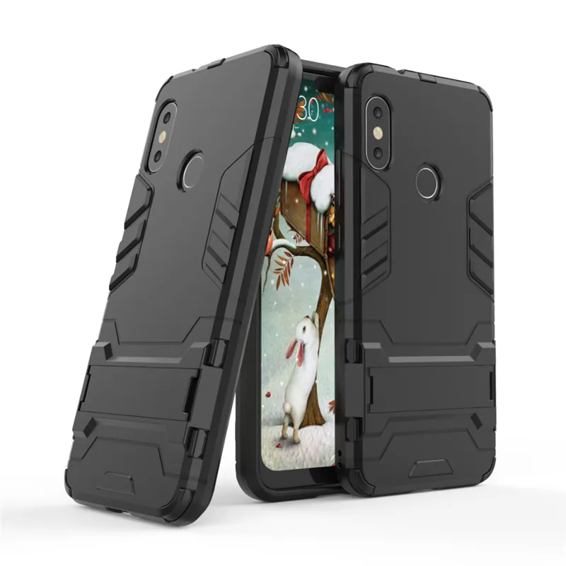 

For Xiaomi Redmi 6 pro case Shockproof Hybrid Rugged Armor Stand Silicone Back Cover For Redmi 6 pro Coque Fundas For Mi A2 Lite