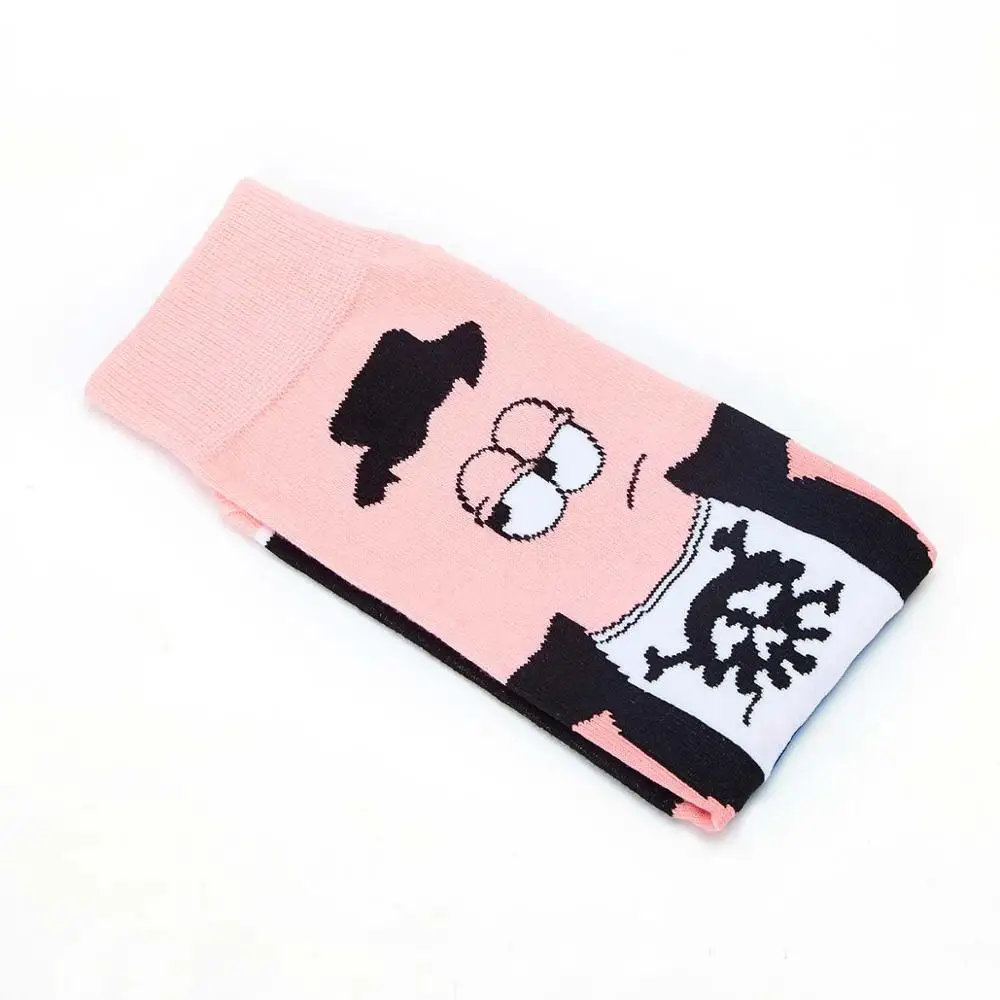 Funny Cartoon Anime Print Socks Patrick Star Fashion Personalized Novelty Men Women Comfort Breathable Pink Yellow Cotton Sock - Цвет: 12