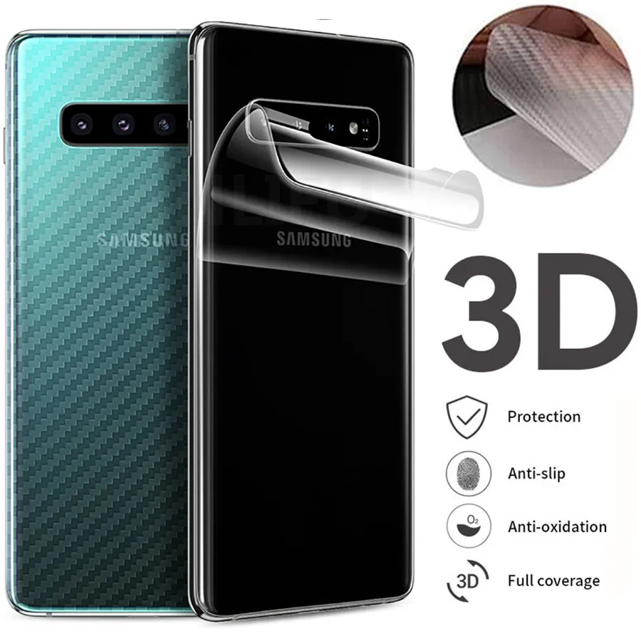 

5Pcs 3D Carbon Fiber Screen Protector on For Samsung Galaxy S10+ S10 S8 S9 Plus S10e Note 10 Pro 8 9 Back Protective Guard Film