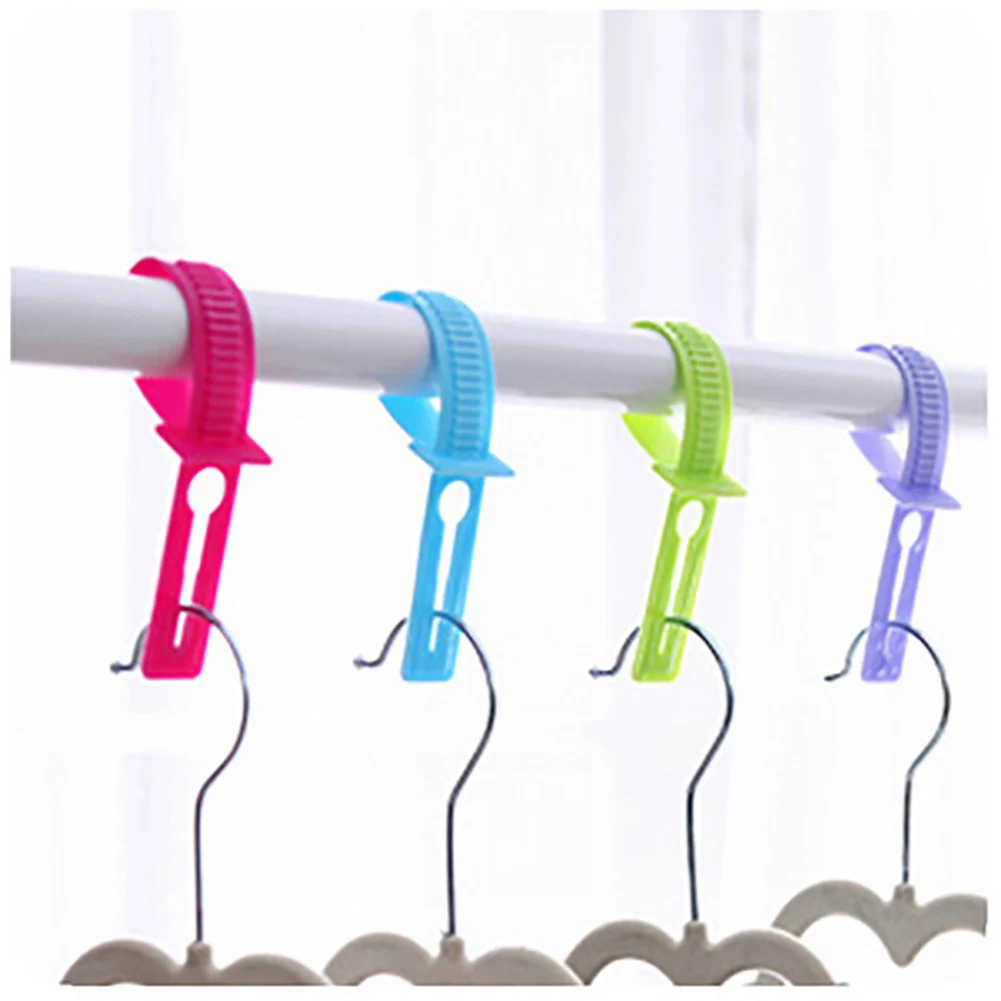10 pcs/lot hanger hook hanger lock windproof home organizer essential racks plastic parts