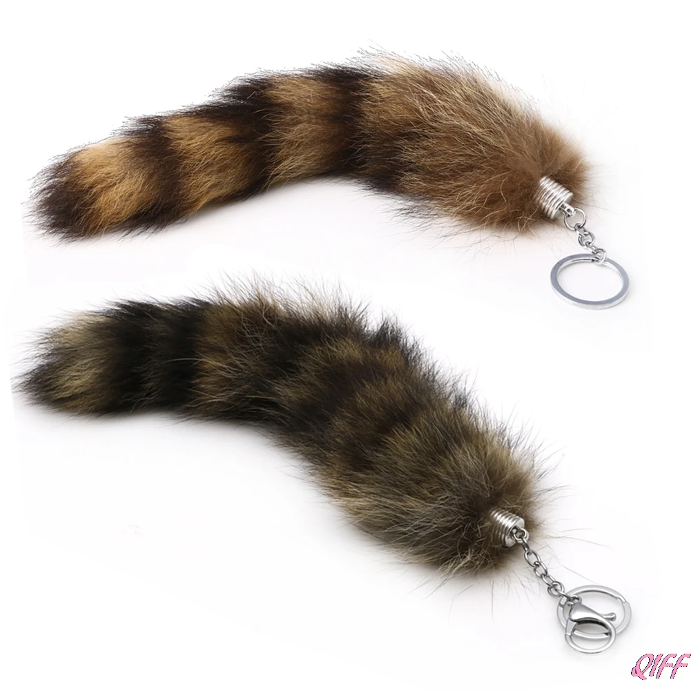 

Key Ring Raccoon Coat Tails Chain Keychain Keyring Gift New