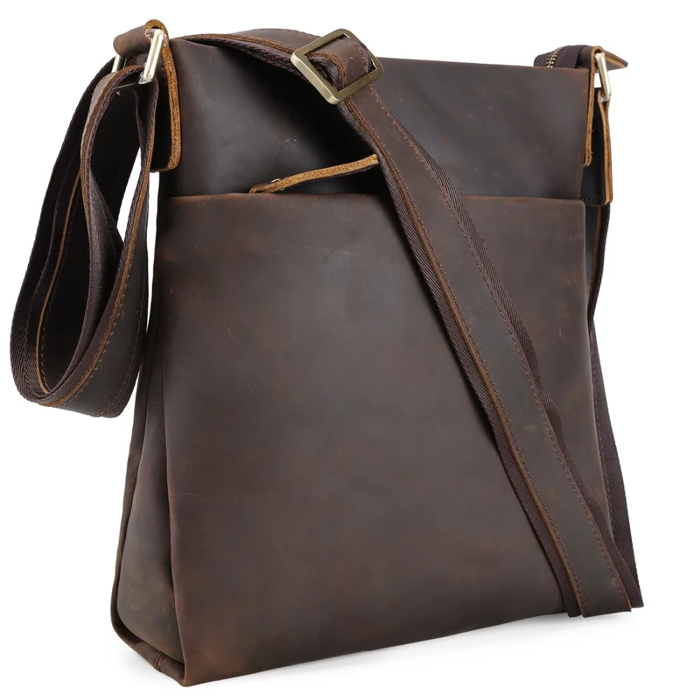 Buy Luxury Crazy Horse Leather Messenger Shoulder Bag