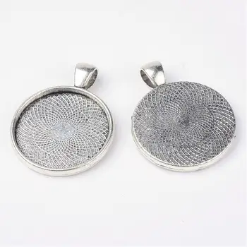 

169pcs/1000g Antique Silver Color Flat Round Blank Cabochon Setting Tibetan Style Alloy Pendants Cabochon for Jewelry Making
