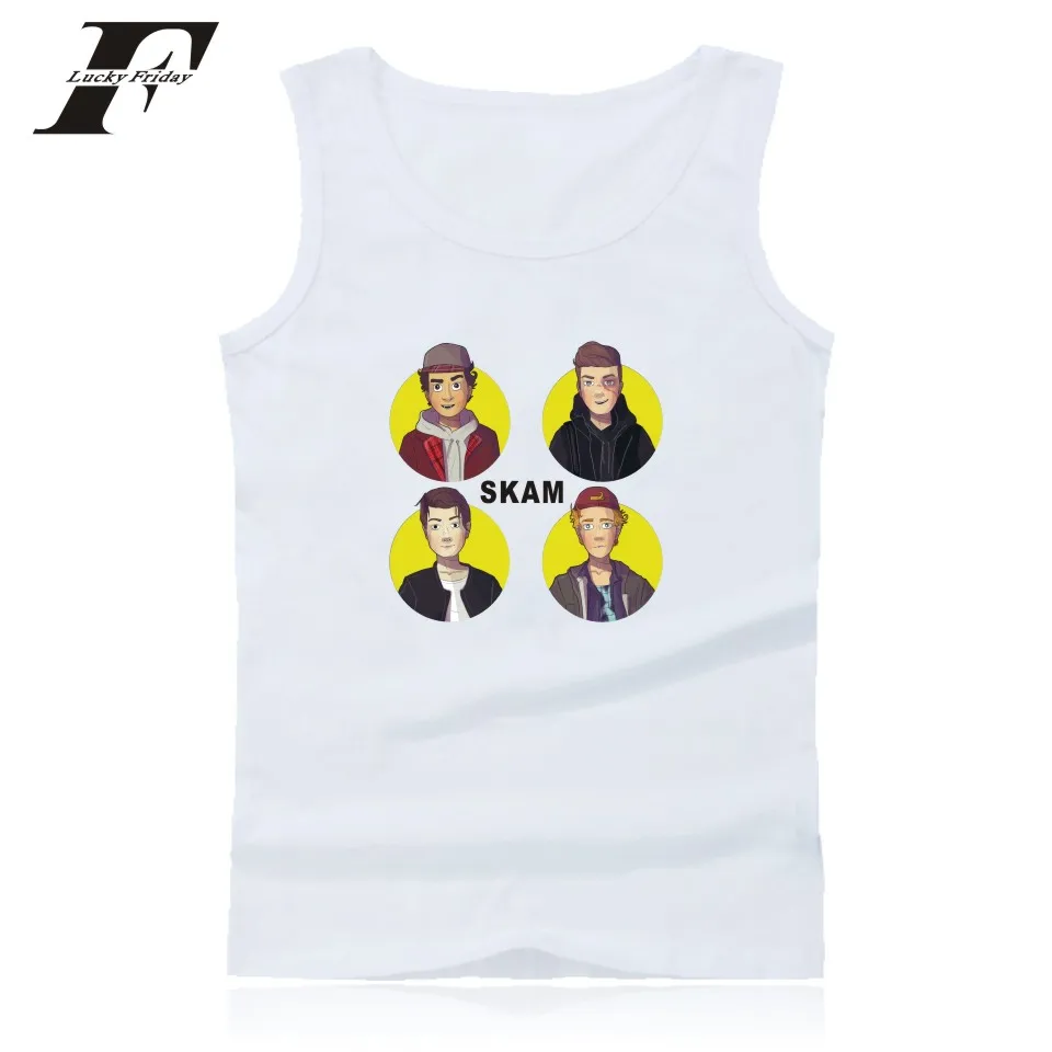 LUCKYFRIDAYF Skam Vest Norway Summer Sleeveless T font b shirt b font O Neck Cotton font