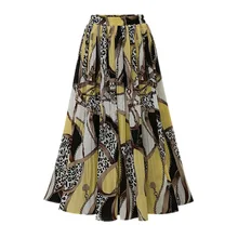 Новая юбка женская печатная Юбка шифоновая юбка с цветами Женская нормальная одежда в летнем офисном стиле плюс размер летняя юбка