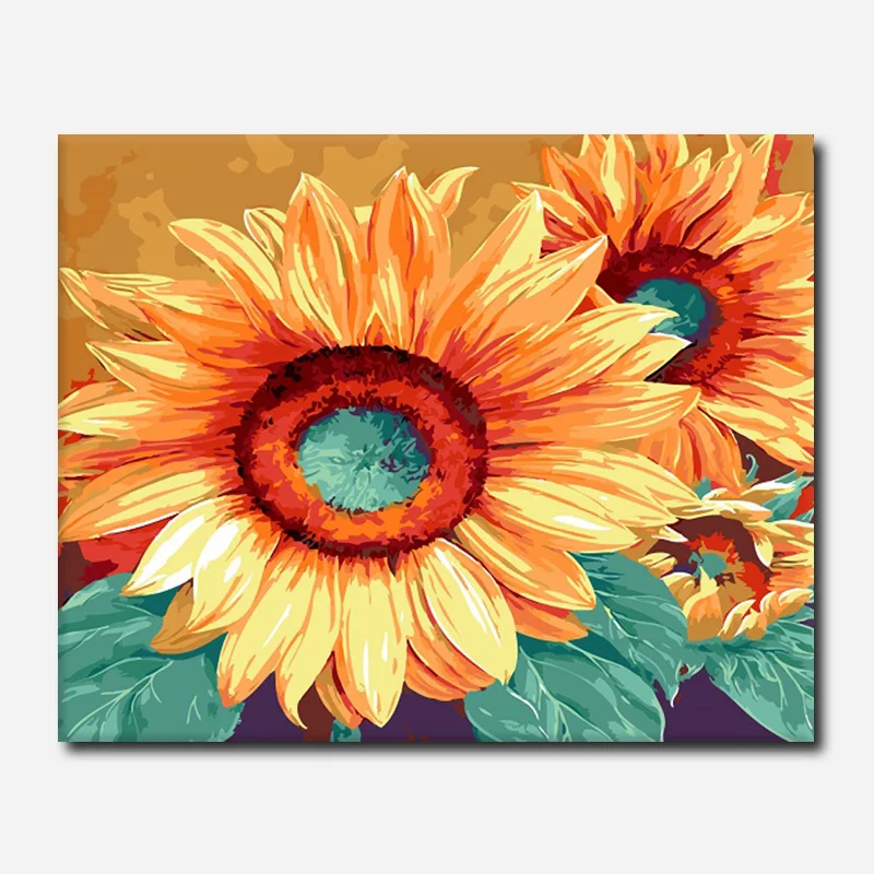 

Oil Paint DIY Painting By Numbers Coloring By Numbers Flower Painting And Calligraphy