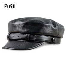 Pudi HL181 Новая мужская кожаная кепка-модная весенняя Кожаная шапка с подкладкой из полиэфирного волокна