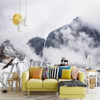 

Abstract snow mountain background wall modern minimalist decorative painting professional manufacture mural photo wallpaper