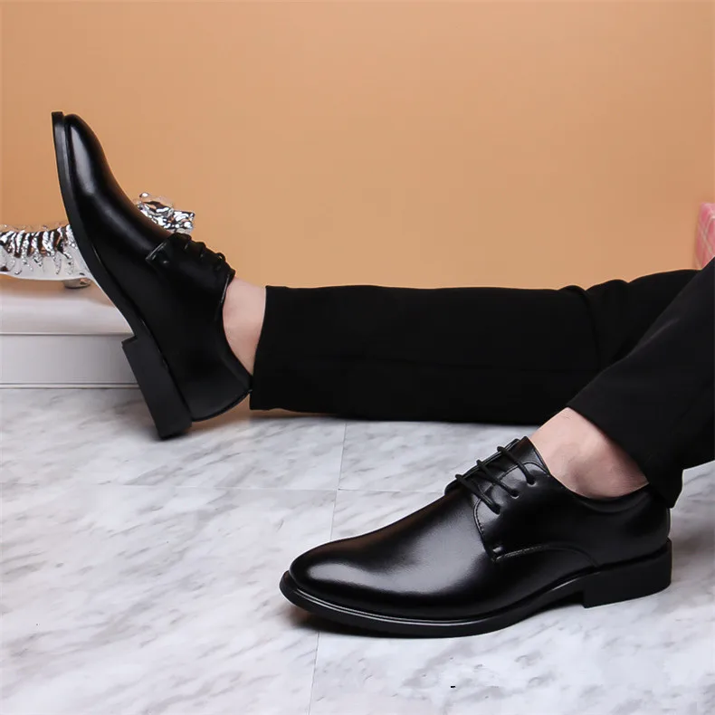 Деловая официальная обувь черного цвета; мужские кожаные туфли-оксфорды без шнуровки; Повседневная дышащая Свадебная обувь; офисные туфли; fgb