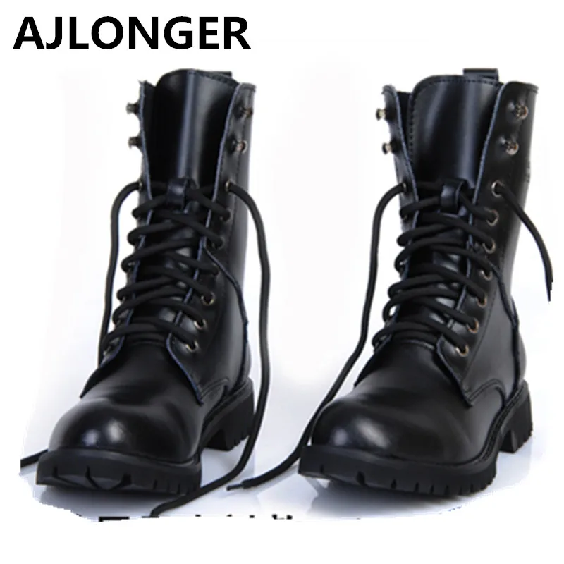 

design motorcycle and martin boots fashion male tidal current medium-leg genuine leather boots free shipping