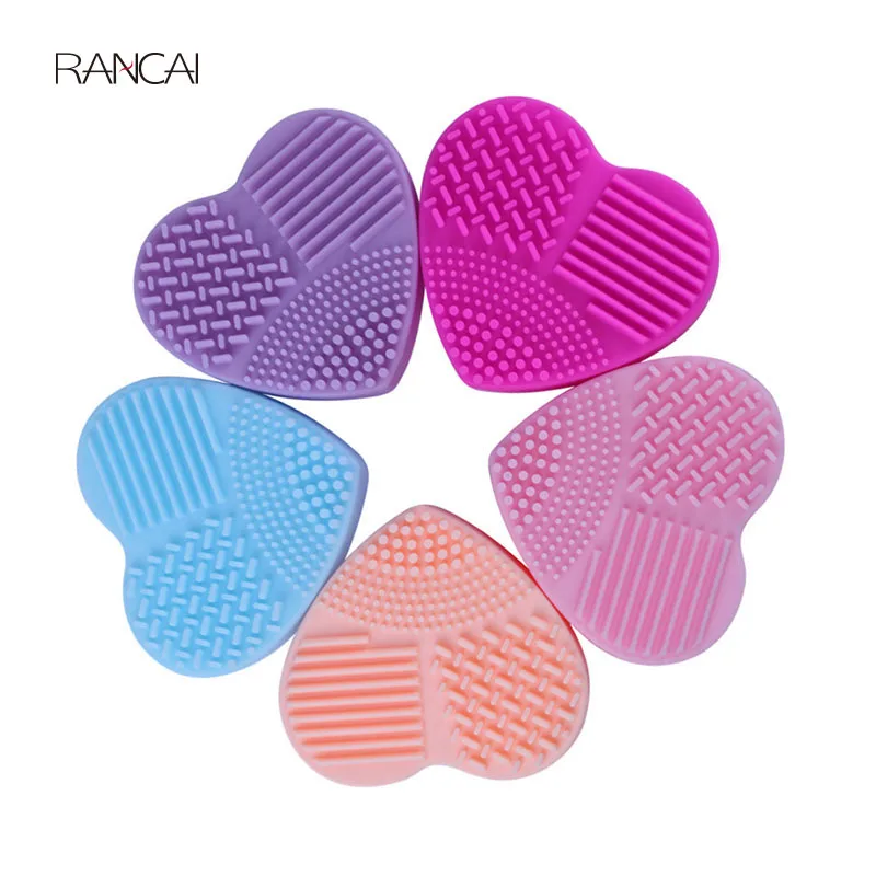 

RANCAI 1Pcs Silicone Brush Egg Heart Brushes Cleaning Tools Makeup Brush Cleaner Scrubber Cosmetics Cleanser Beauty Tools