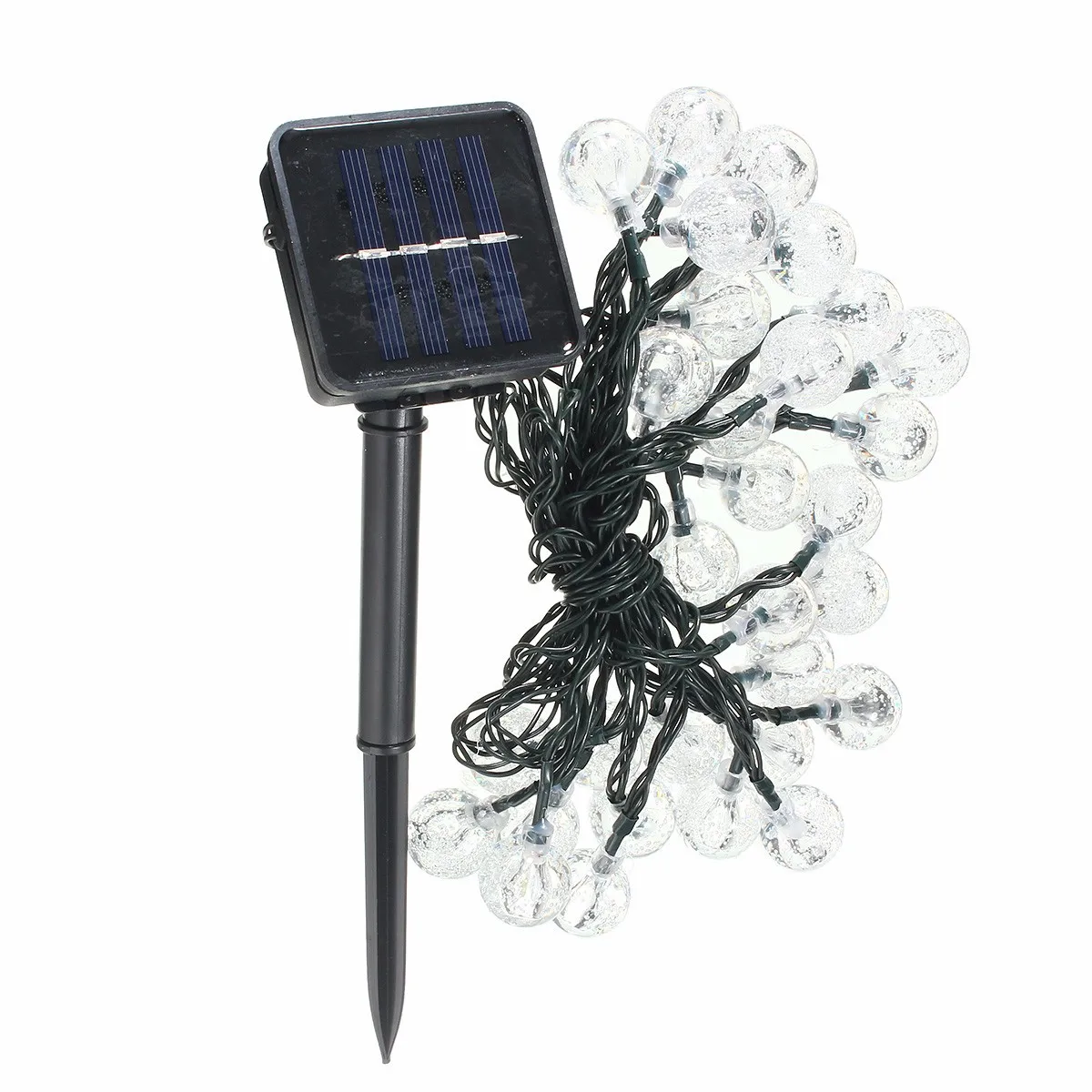 7 цветов 30LED Солнечный открытый водонепроницаемый вечерние гирлянды Круглые лампы с кристаллами шарик на солнечных батареях Сказочный свет фестиваль Рождество Свет