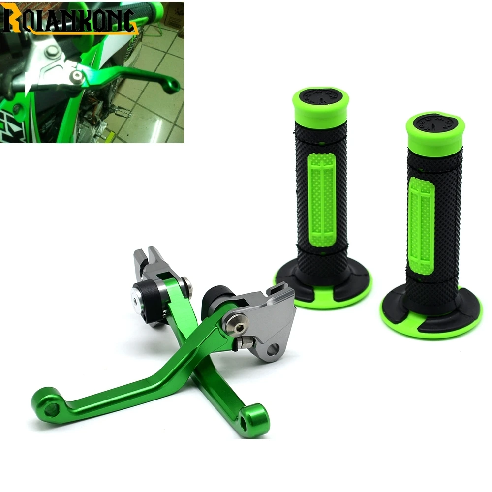 CNC Pitvot Dirt Brake Clutch Lever Motorbike Brake Lever Handle bar grips side for KAWASAKI KLX 450R KLX450R 2008 2009