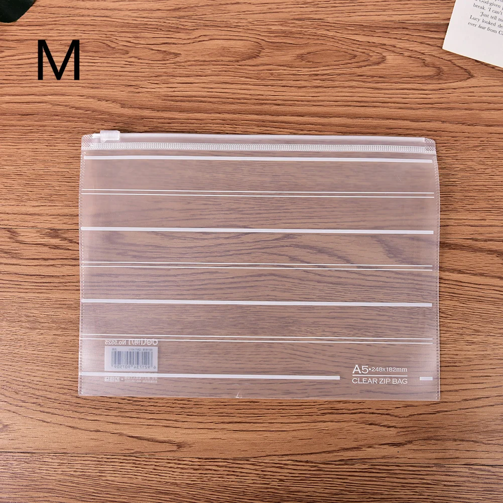 Прозрачный A4 A5 M/L к Стиль полосатый файл папка Сумка-файл для документов сумки Канцелярский набор наполнение продукция - Color: M